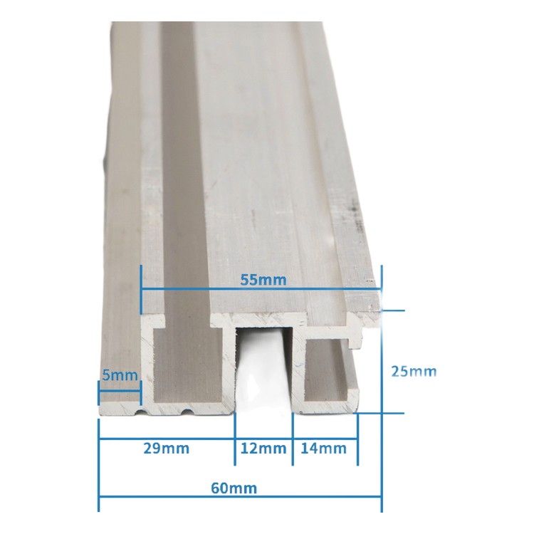 Ambang pintu paduan aluminium 60mm tipe F suku cadang elevator