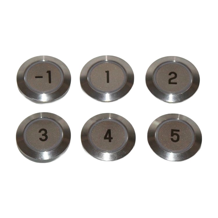 Tombol 4 Pin Lubang Terbuka 27MM Lampu Hijau suku cadang elevator OTIS aksesori lift